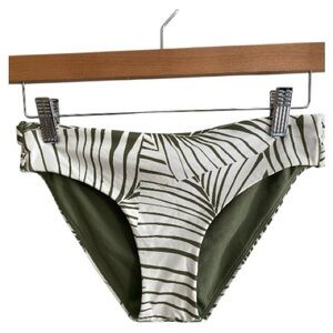 NWOT Roxy Beach Classics Strap Hipster Bikini Green/White Bottom Small
